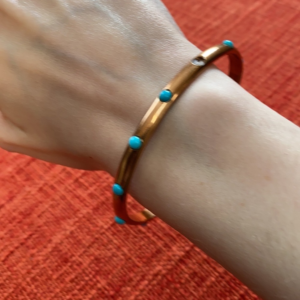 🖤 Anna Sheffield Turquoise Stone Bangle Bracelet